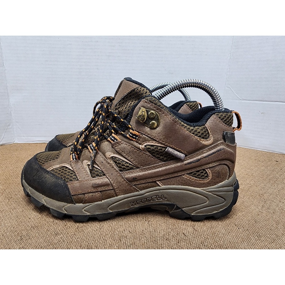 Merrell Moab 2 Mid Waterproof Boys Hiking Boots US 4.5 M Brown/Tan